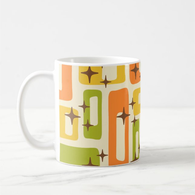Taza De Café Resumen moderno Retro Mid Century (Izquierda)