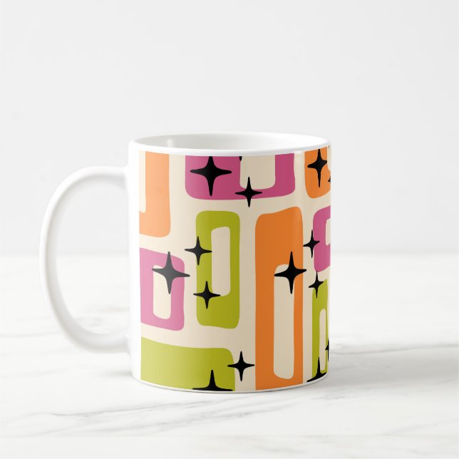 Taza De Café Resumen moderno Retro Mid Century (Izquierda)