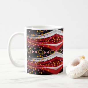 Taza De Café Resumen Mugre negra roja y roja