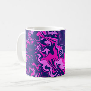Taza De Café Resumen nadando en rosa, morado y azul marino