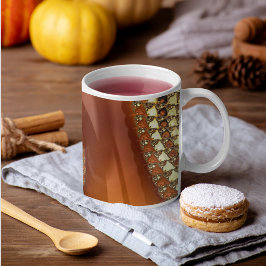 Taza De Café Resumen Naranja dorado gradiente espiral fractal
