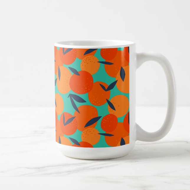 Taza De Café Resumen Naranja Patrón de fruta (Derecha)