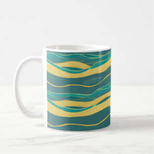 Taza De Café Resumen Olas fracturadas de la capa marina 20