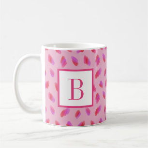 Taza De Café Resumen Paint Bruske Stroke Pink Red Purple