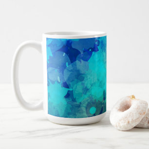 Taza De Café Resumen Patrón de tinta azul púrpura