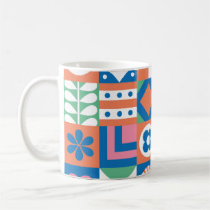 Taza De Café Resumen Patrón folclórico escandinavo floral
