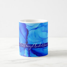 Taza De Café Resumen Personalizado único del índigo azul