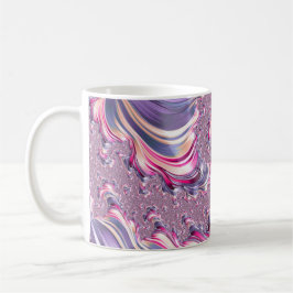 Taza De Café Resumen Pink Purple Spiral Fractal