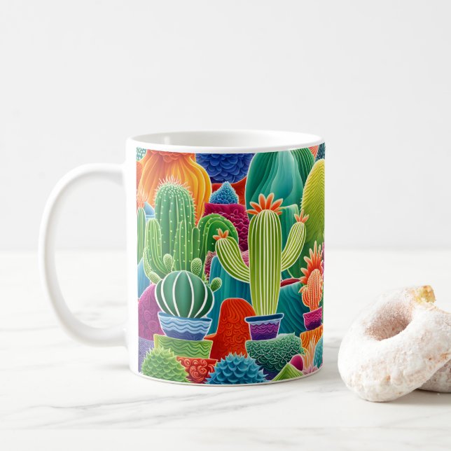 Taza De Café Resumen Potted Cacti (Con donut)