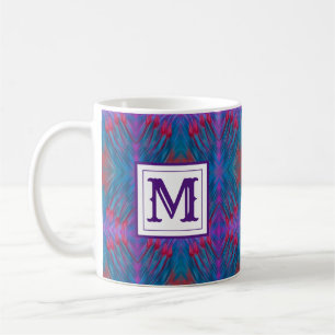 Taza De Café Resumen púrpura Monograma moderno