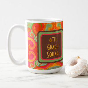 Taza De Café Resumen retro Escuadrón de clase inicial del profe