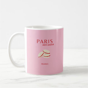 Taza De Café Resumen Retro Pastel Paris Pink ans Pastel Travel