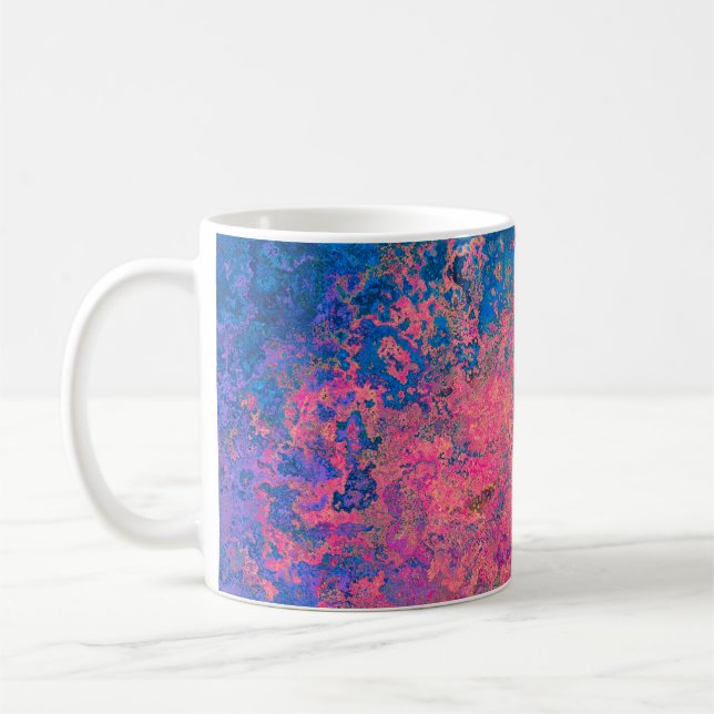Taza De Café Resumen, rosa, púrpura y azul, tinta de alcohol (Izquierda)