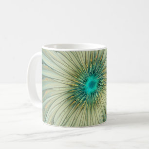 Taza De Café Resumen Sage Green Fantasy Flower Fractal Art