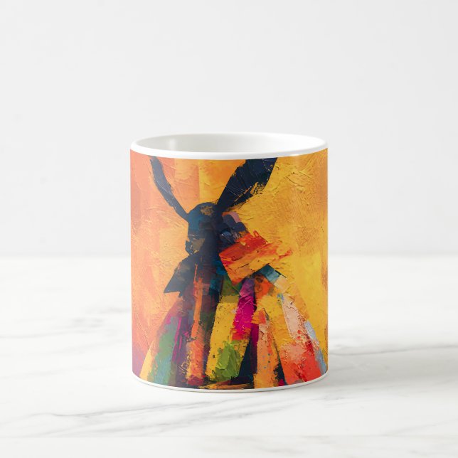 Taza De Café Resumen Samurai Warrior Silhouette (Centro)
