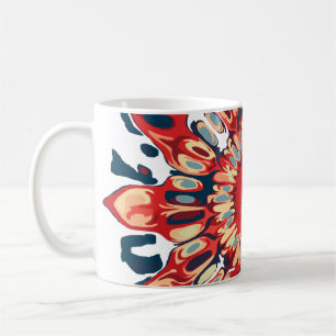 Taza De Café Resumen SUN FLOWER - azul rojo + tu trasero.