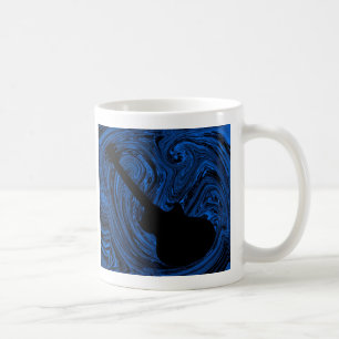 Taza De Café Resumen Swirls Guitar Mug, Azul