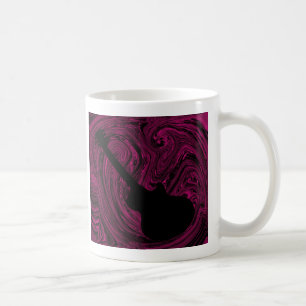 Taza De Café Resumen Swirls Guitar Mug, Magenta