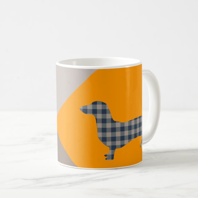 Taza De Café Resumen Verde azulado profundo y amarillo de Dachs (Anverso derecho)