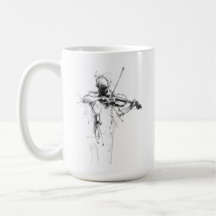 Taza De Café Resumen violinista elegante