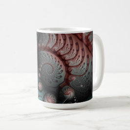 Taza De Café Resumen Vivid Fantasy Fractal Art Brown Blue