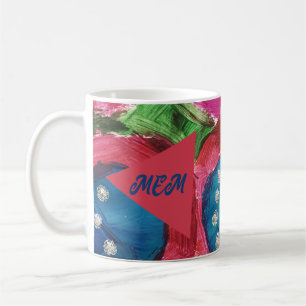 Taza De Café Resumen vivo de Magenta y azul de café Mug