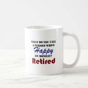 Taza De Café Retirado en el retiro divertido de lunes retire la