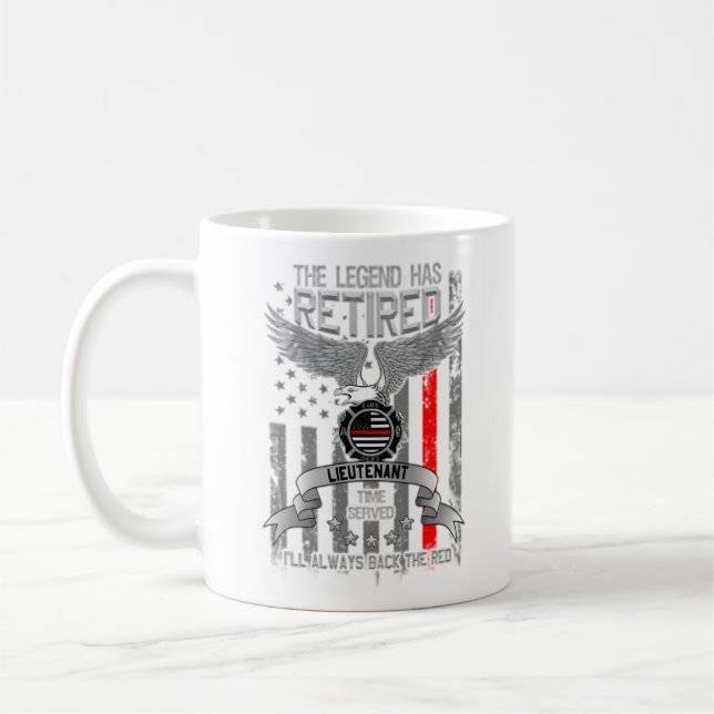 Taza De Café Retirador de bomberos delgada línea roja leyenda r (Izquierda)