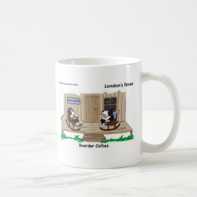 Taza De Café Retirados Collies Bordes Graciosos Regalos Persona (Derecha)