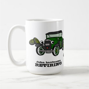 Taza De Café Retirando auto antiguo