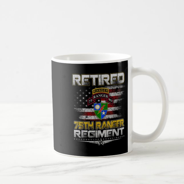 Taza De Café Retired 75th Ranger Regiment Veteran Patriotic Dad (Derecha)