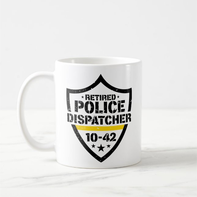 Taza De Café Retired Police Emergency Dispatcher 10-42 (Izquierda)