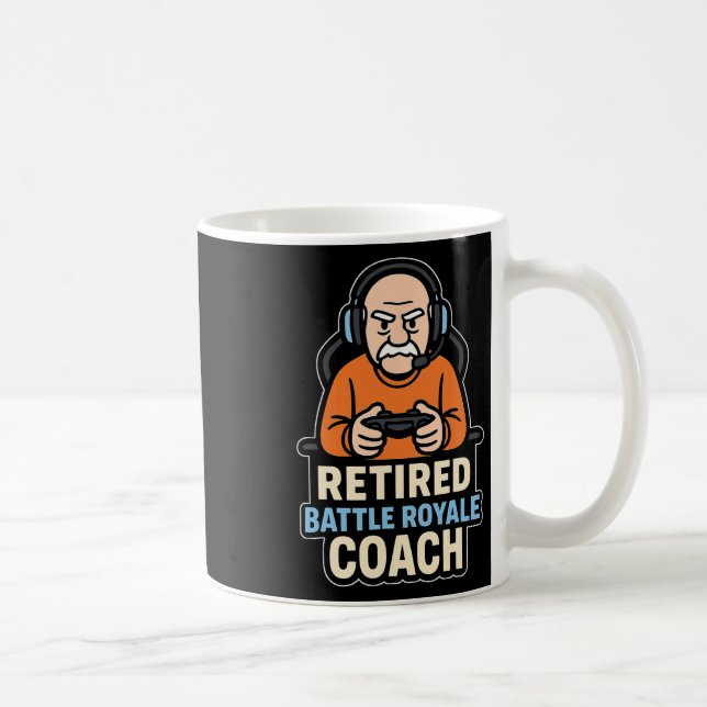 Taza De Café Retired Ttle Royale Coach Funny Gamer Elder Gaming (Derecha)