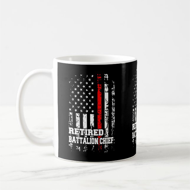 Taza De Café Retireme del bombero jefe de batallón retirado (Izquierda)