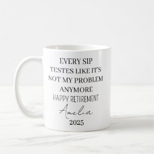 Taza De Café Retirement Mug, Personalizado Retirement Coffee Mu