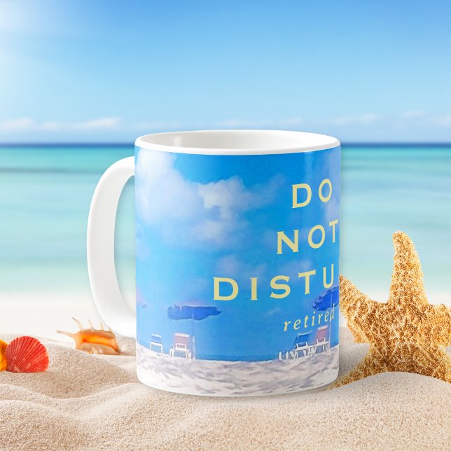 Taza De Café Retirement Summer Beach Blue White Gift (Subido por el creador)