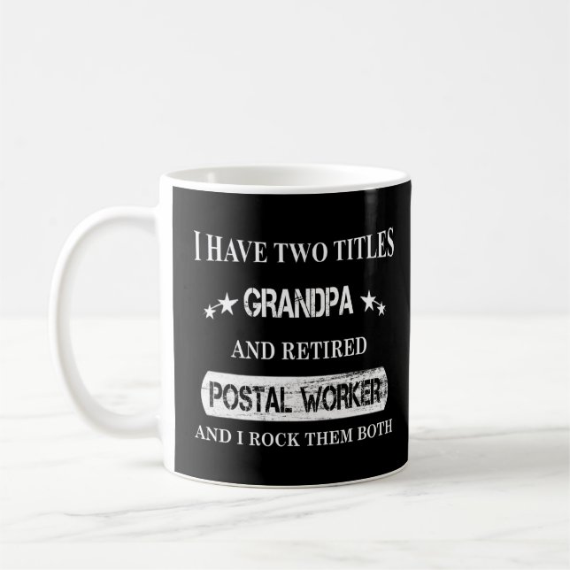 Taza De Café Retiro del trabajador postal retirado Abuelo Mailm (Izquierda)