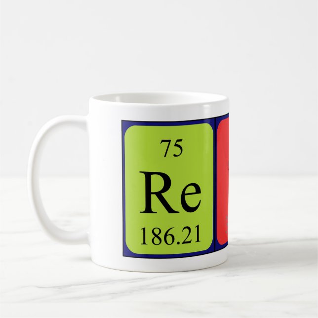 Taza De Café Reto periódica table name mug (Izquierda)
