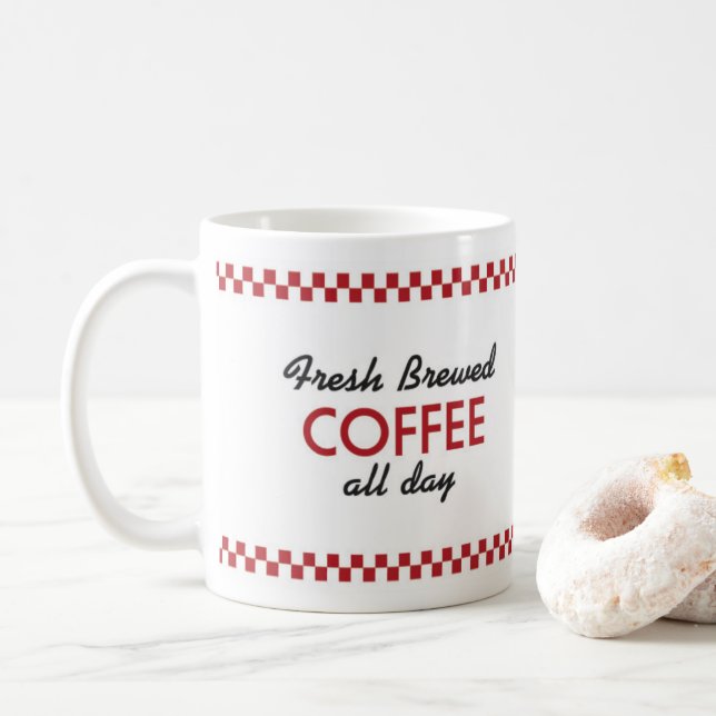 Taza de café retra del comensal - diseño retro (Con donut)