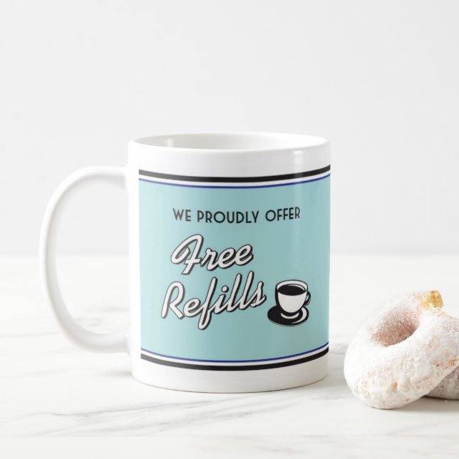 Taza de café retra del comensal - estilo retro (Con donut)