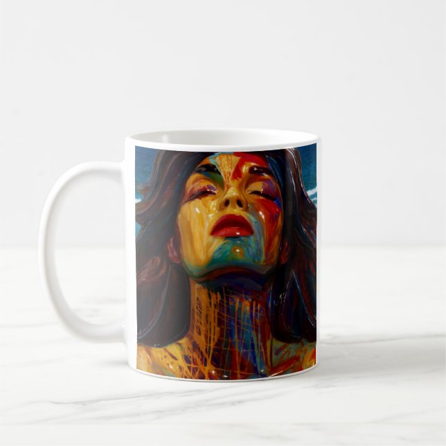 Taza De Café Retrato abstracto Vivid (Izquierda)