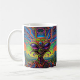 Taza De Café Retrato Alienígena Psicodélico