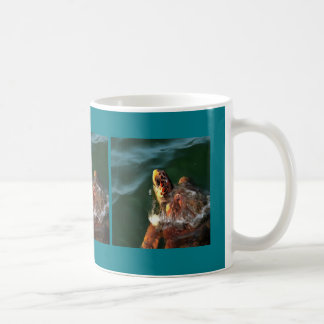 Taza De Café Retrato artístico de la tortuga marina de la cabez