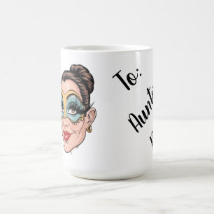 Taza De Café Retrato caprichoso de máscara veneciana con toque 