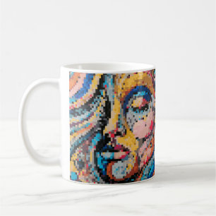 Taza De Café Retrato carnaval Pinxel Art Coloré