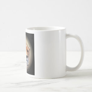 Taza De Café Retrato chita por luna llena: La gracia de la natu