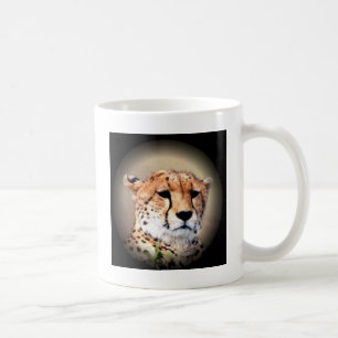 Taza De Café Retrato chita por luna llena: La gracia de la natu