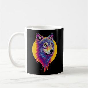 Taza De Café Retrato colorido de Wolf