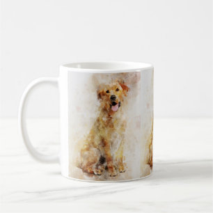 Taza De Café Retrato de acuarela de perro recuperador de labrad