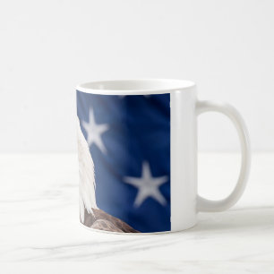Taza De Café Retrato de águila calva con estrellas
